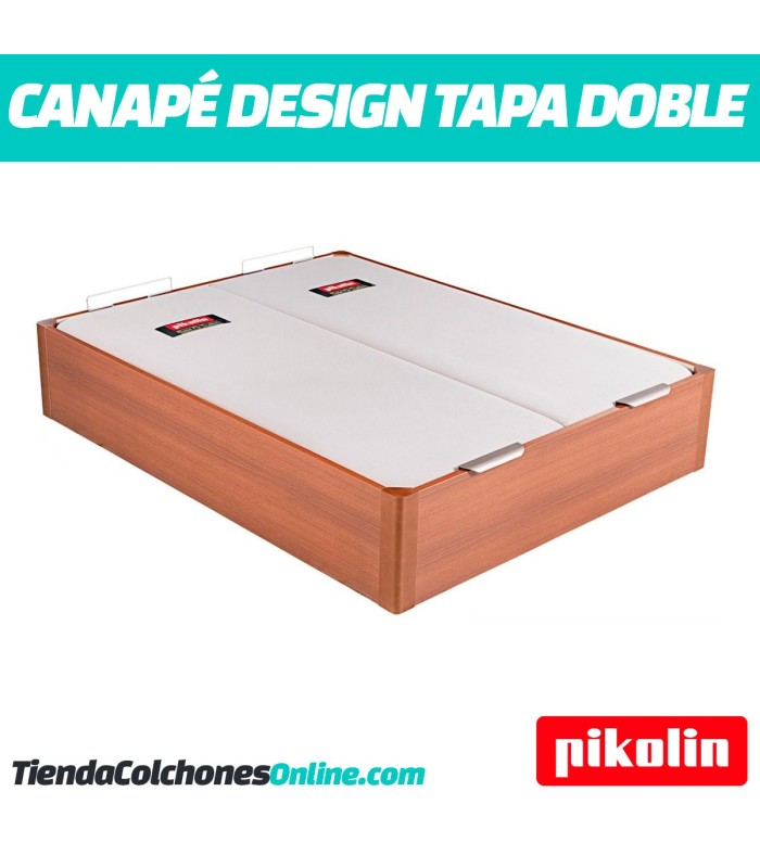 Canapé abatible tapa doble madera design de Pikolin de alta capacidad.